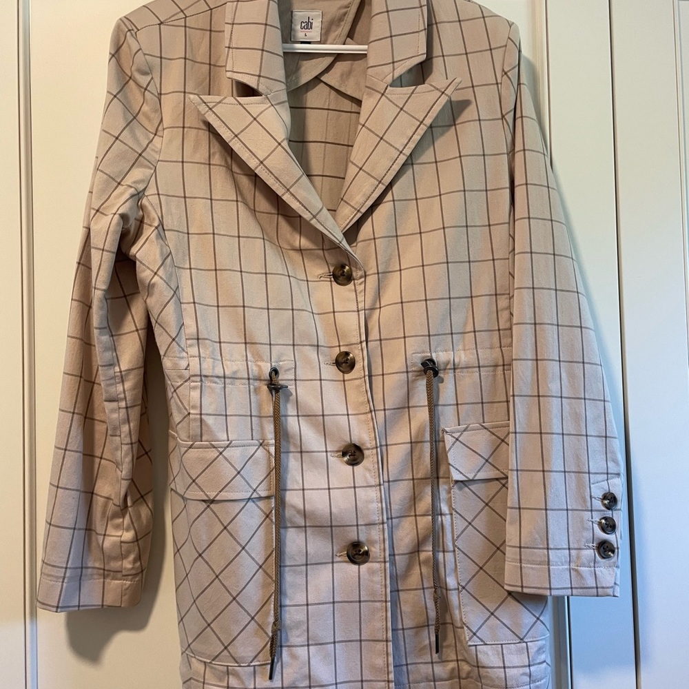 CAbi Tan Checkered Blazer